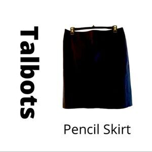 💼Talbots Stretch Black Pencil Skirt
